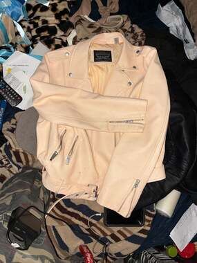Levi's Women's Belted Faux Leather Moto Jacket, Pink, Size XL